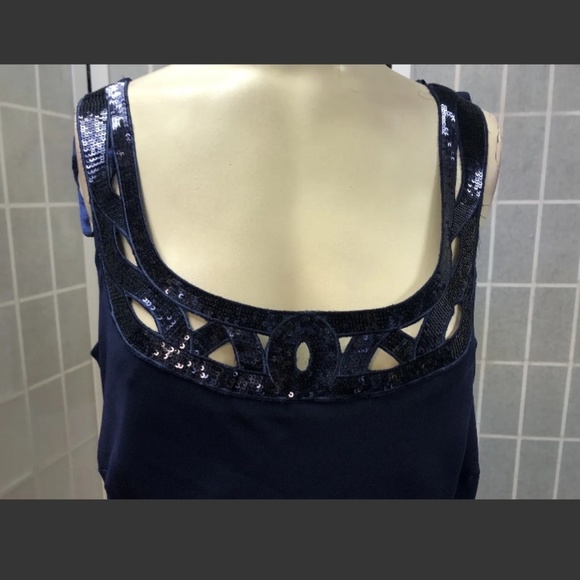 S.L Fashions, Women, cocktail dress, dark blue, size 12, 2 pieces, Elegant!. - Picture 6 of 12